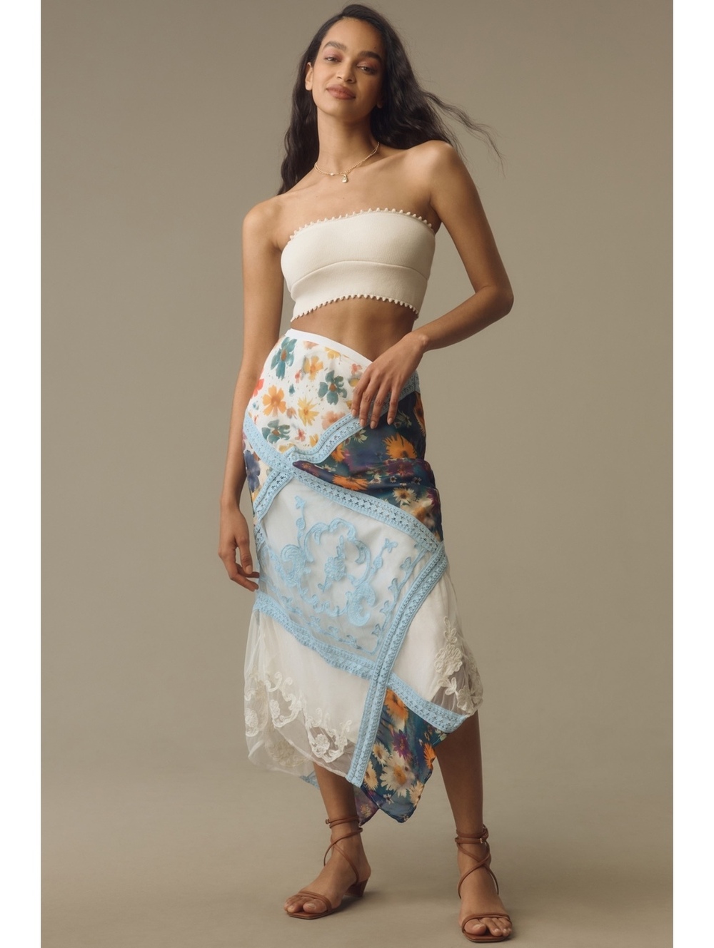 By Anthropologie Printed Mermaid Maxi Skirt Small